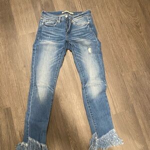 Chelsea & Violet Distressed Blue Flare Jeans